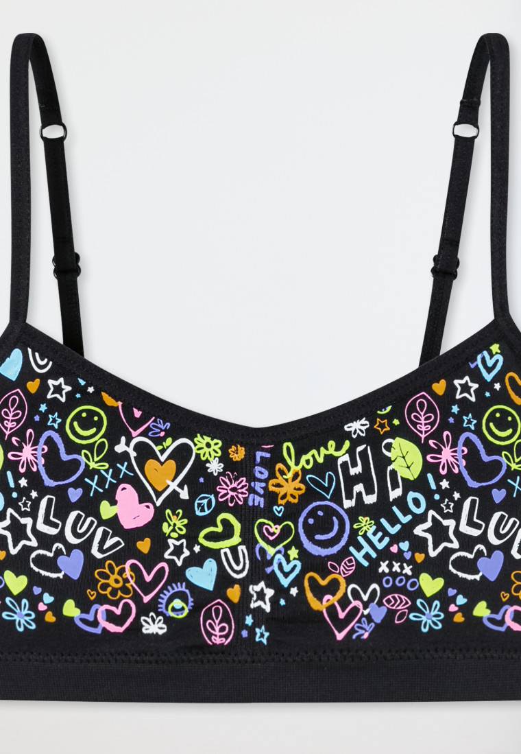 Schiesser Bustier Jersey Herzchen multicolor gemustert - Seamless Tiefpreis