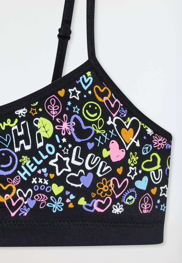 Schiesser Bustier Jersey Herzchen multicolor gemustert - Seamless Tiefpreis