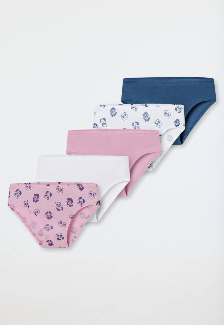 Schiesser Slips 5er-Pack Organic Cotton Softbund Pandas Ringel mehrfarbig - 95/5 Super Sparpreis