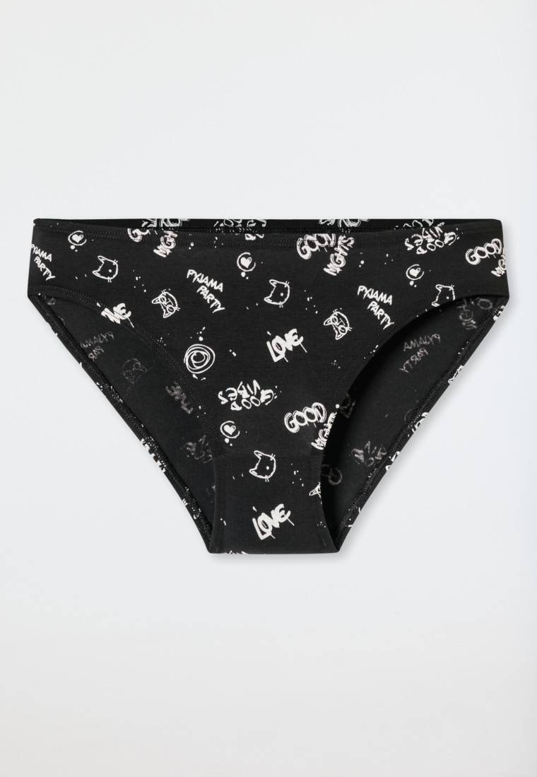 Schiesser Slips 3er-Pack Organic Cotton schwarz bedruckt - 95/5 Kostenlose Rückgabe