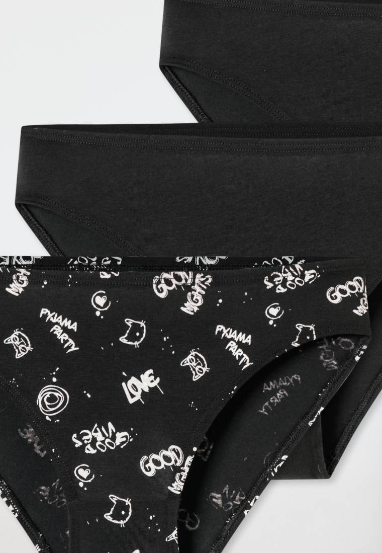 Schiesser Slips 3er-Pack Organic Cotton schwarz bedruckt - 95/5 Kostenlose Rückgabe