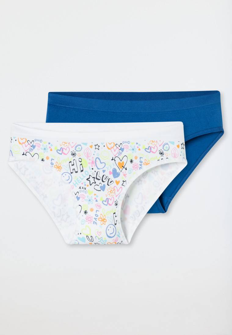 Schiesser Slips 2er-Pack dunkelblau/ mehrfarbig gemustert - Seamless Letzte 3 Tage
