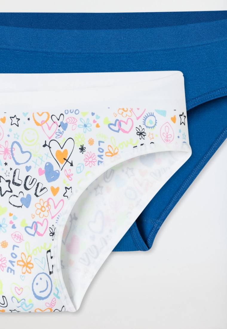 Schiesser Slips 2er-Pack dunkelblau/ mehrfarbig gemustert - Seamless Letzte 3 Tage