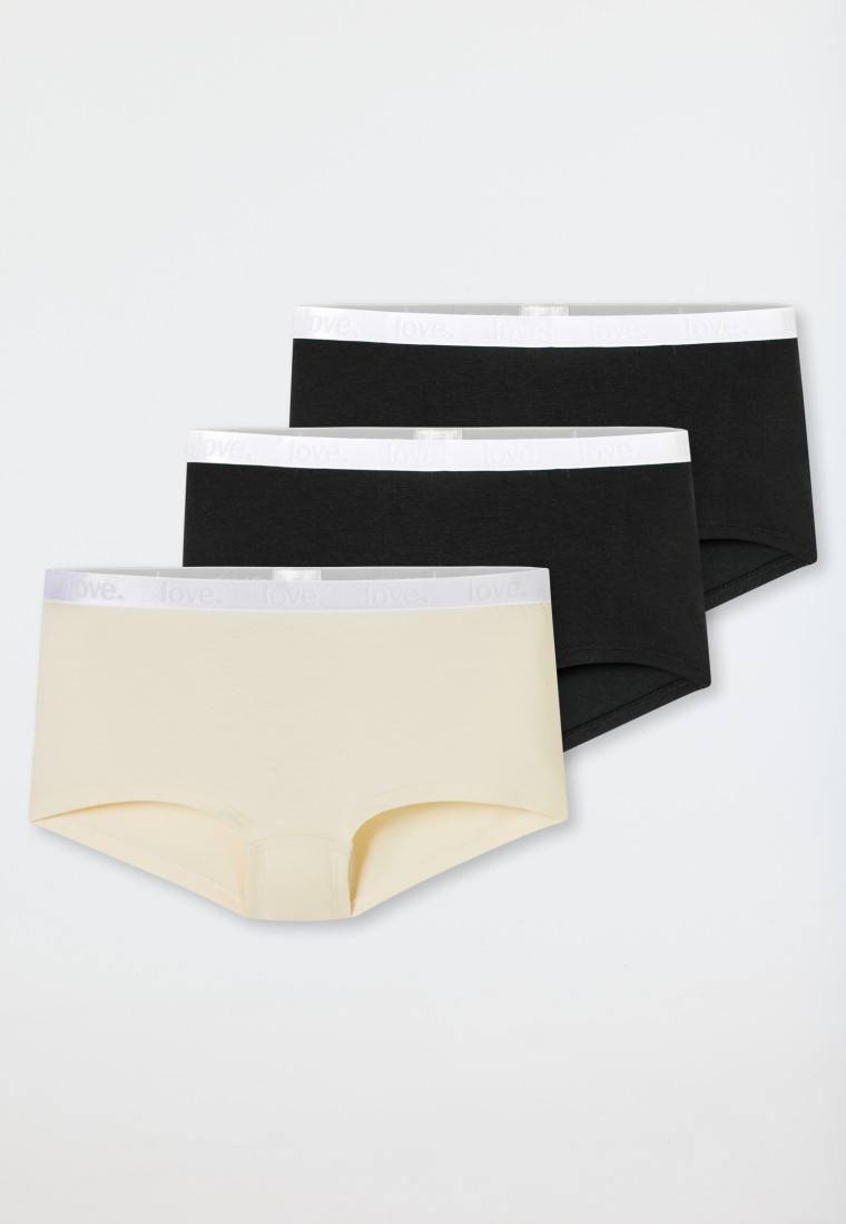 Schiesser Shorts 3er-Pack Organic Cotton schwarz / off-white - 95/5 Neueste Stile