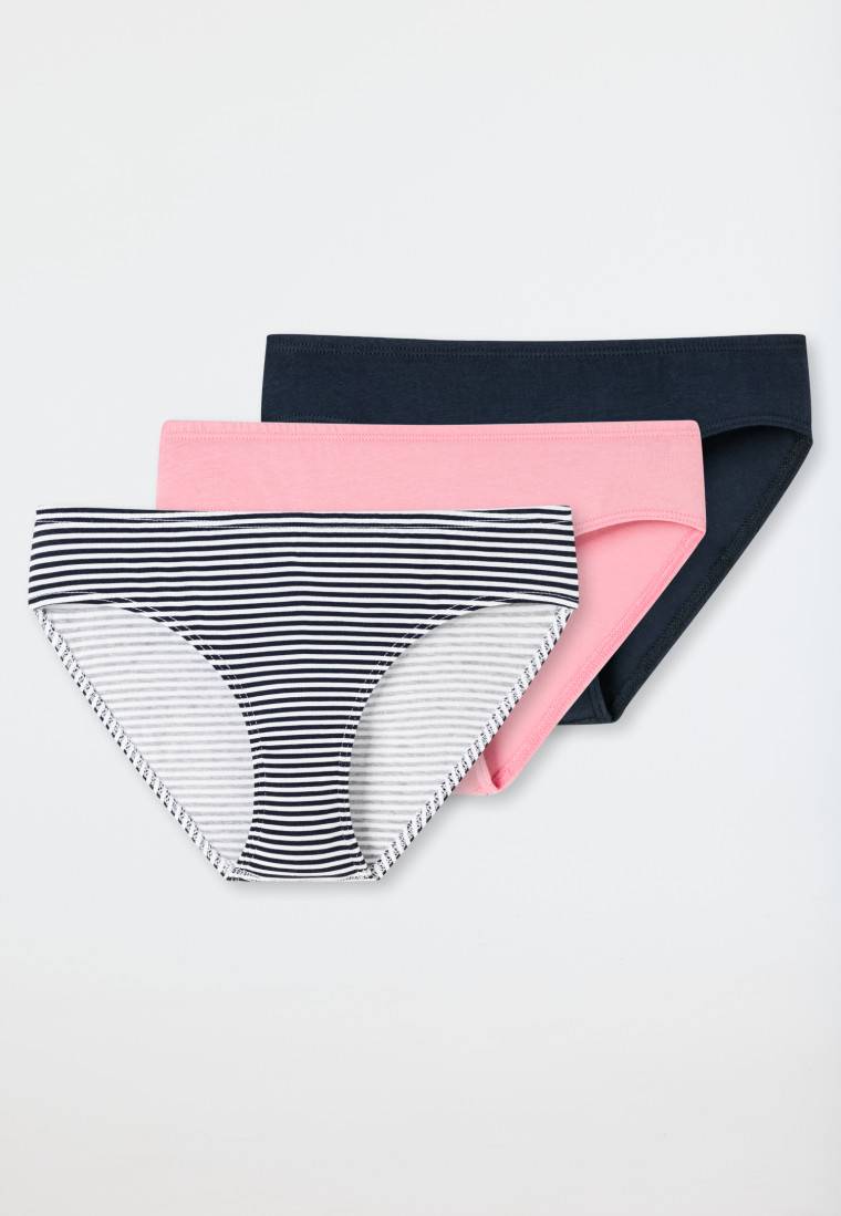 Schiesser Slips 3er-Pack Organic Cotton dunkelblau/ rosa/ geringelt - 95/5 Nur noch ein Tag übrig