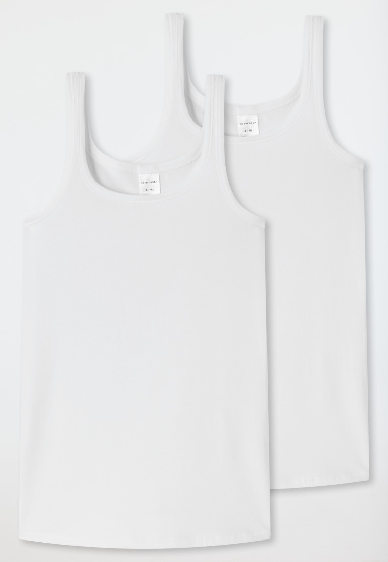 Schiesser Tops 2er-Pack Organic Cotton weiß - 95/5 Riesige Rabatte