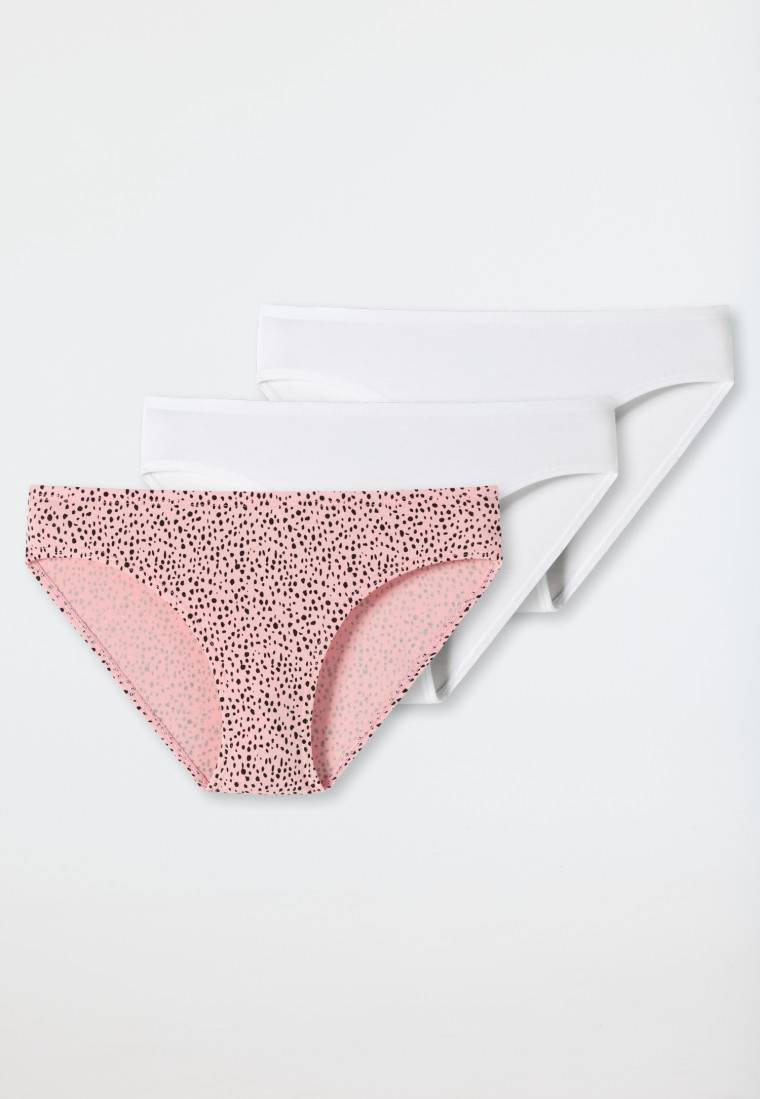 Schiesser Slips 3er-Pack Organic Cotton weiß/schwarze Punkte auf Powder Pink - 95/5 Clearance-Verkauf