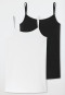 Schiesser Spaghetti-Tops 2er-Pack Organic Cotton weiß/ schwarz - 95/5 Kostenloser Versand international