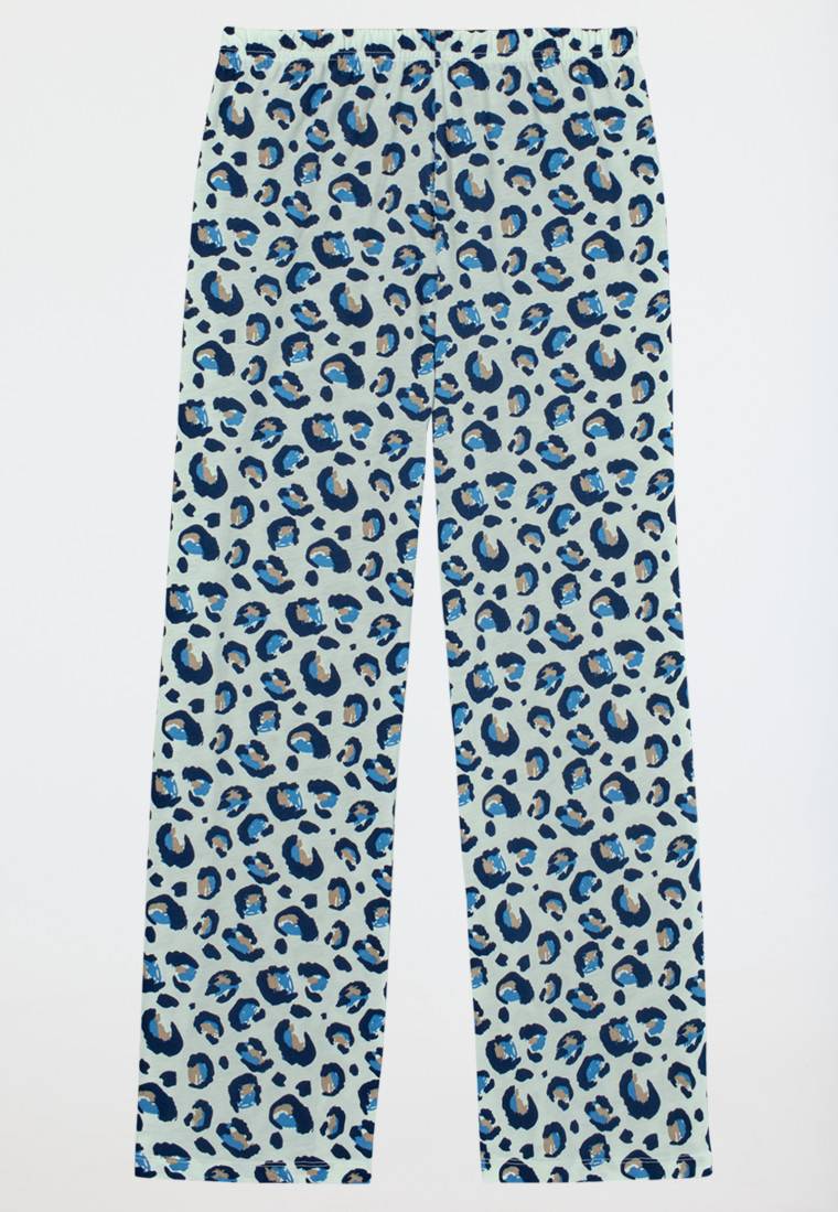 Schiesser Schlafanzug lang Leoparden-Muster blau - Nightwear Speichern exportieren