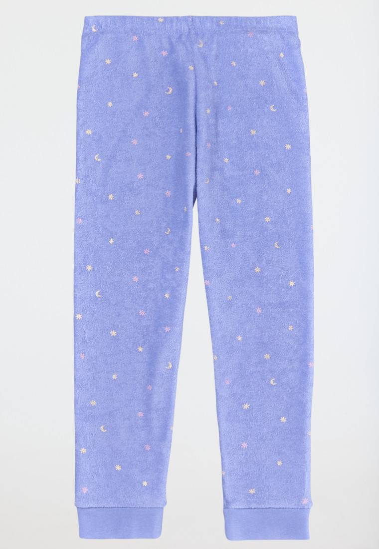 Schiesser Schlafanzug lang Frottee Organic Cotton Bündchen Sterne flieder - Girls World Black Friday Preise