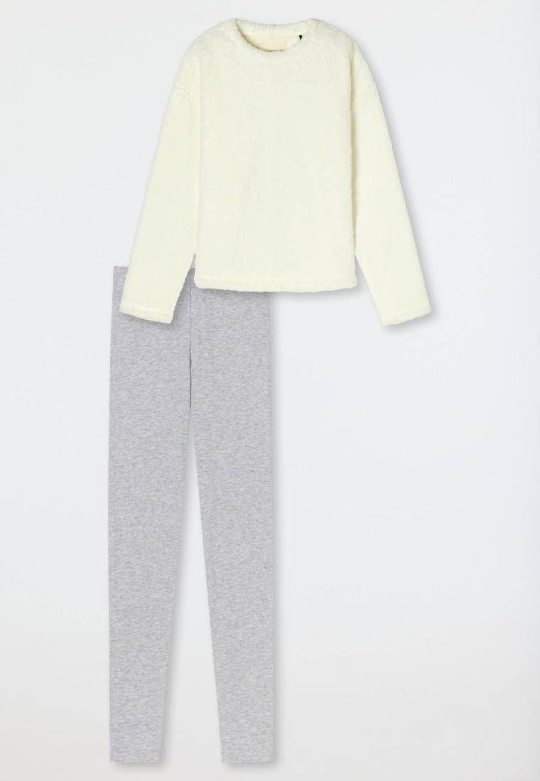 Schiesser Schlafanzug lang Fleece off-white - Teens Nightwear zollfrei