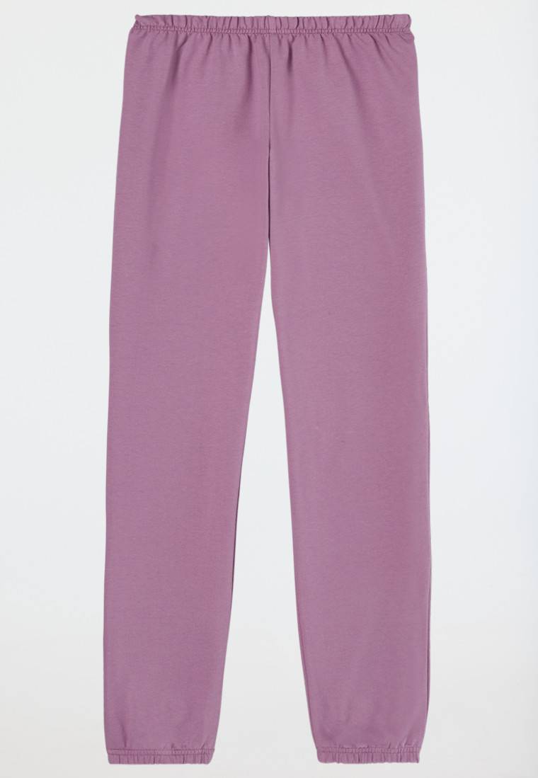 Schiesser Schlafanzug lang Sweatwear Bündchen mauve - Nightwear Blitzverkäufe