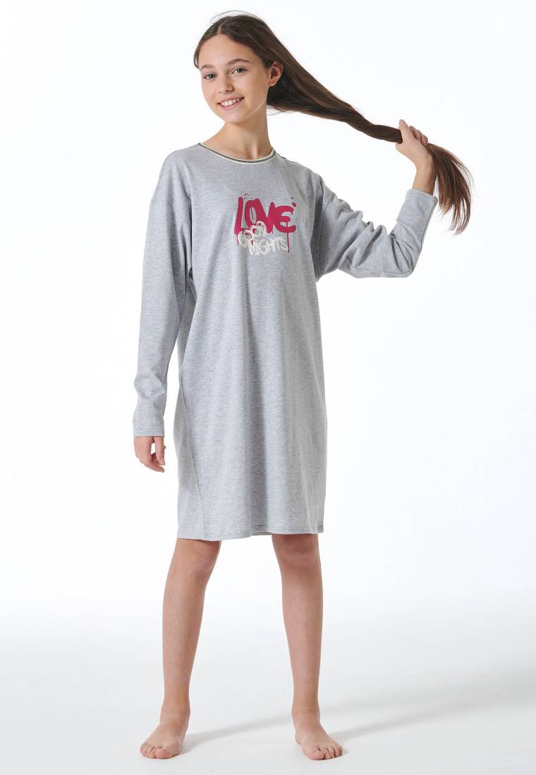Schiesser Nachthemd langarm grau-meliert - Nightwear Exklusivangebot