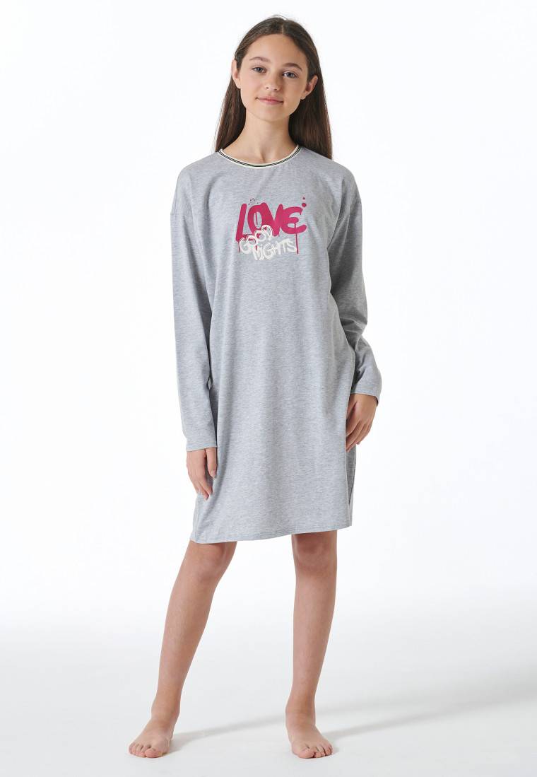 Schiesser Nachthemd langarm grau-meliert - Nightwear Exklusivangebot