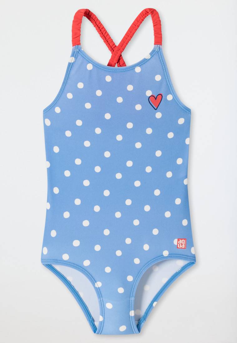 Schiesser Badeanzug Wirkware Punkte hellblau - Aqua Kids Girls Exklusive Angebote