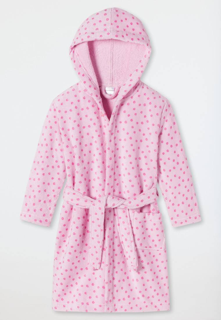 Schiesser Bademantel Velour Punkte rosa - Original Classics Tägliche Deals