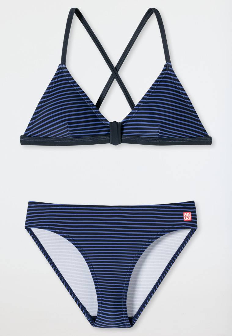 Schiesser Bustier-Bikini Wirkware recycelt LSF40+ Streifen dunkelblau - Diver Dreams Wochenangebot