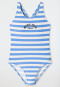 Schiesser Badeanzug Wirkware recycelt LSF40+ Racerback Streifen hellblau - Aqua Teen Girls Letzte 3 Tage