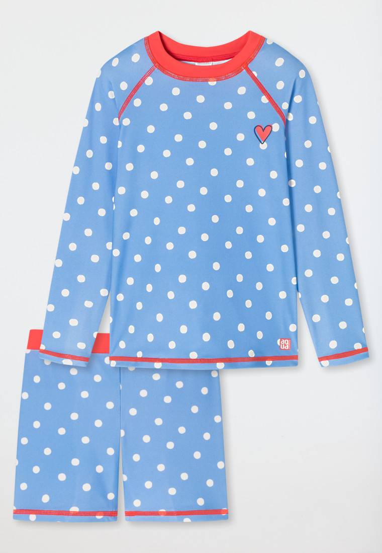 Schiesser Badeset Mädchen 2-teilig Punkte hellblau - Aqua Kids Girls Neueste Stile