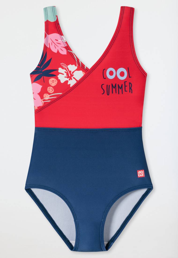 Schiesser Badeanzug Wirkware recycelt LSF40+ Colour-Blocking Blumen mehrfarbig - Cat Zoe Letzte 2 Tage