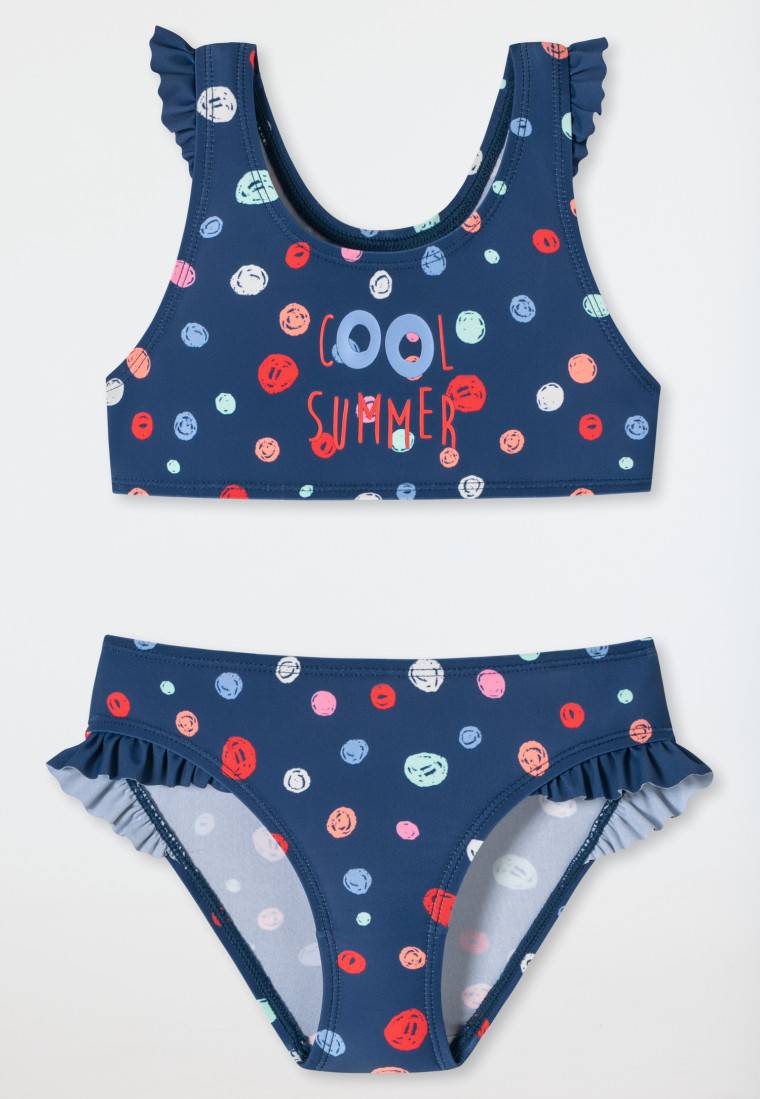 Schiesser Bustier-Bikini Wirkware recycelt LSF40+ Racerback Punkte Rüschen mehrfarbig - Cat Zoe Bis zu 50% Rabatt