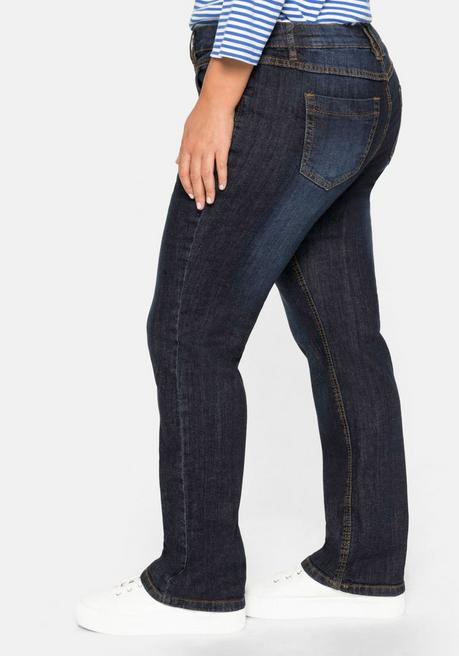 sheego Gerade Jeans mit Used-Effekten - dark blue Denim sheego Vatertagsangebot