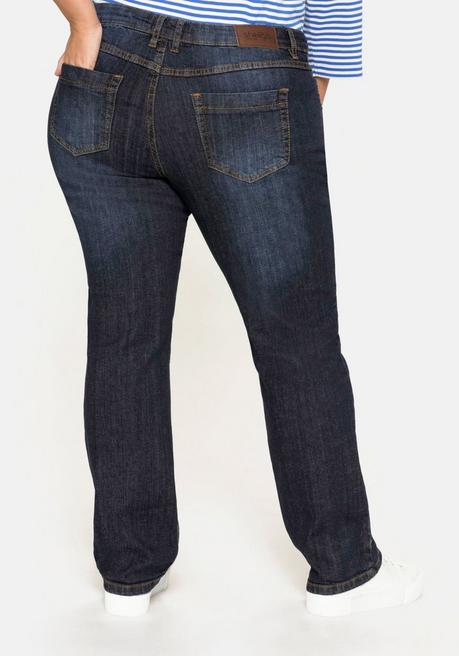 sheego Gerade Jeans mit Used-Effekten - dark blue Denim sheego Vatertagsangebot