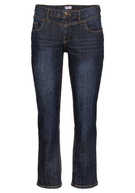 sheego Gerade Jeans mit Used-Effekten - dark blue Denim sheego Vatertagsangebot