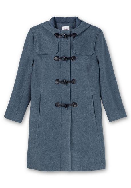 sheego Dufflecoat mit Wollanteil und Kapuze - taubenblau sheego Top Angebot