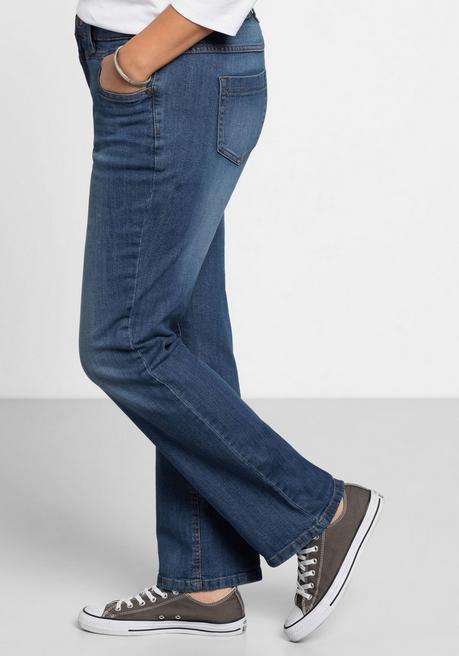 sheego Gerade Jeans mit Used-Effekten - blue Denim sheego Neueste Mode