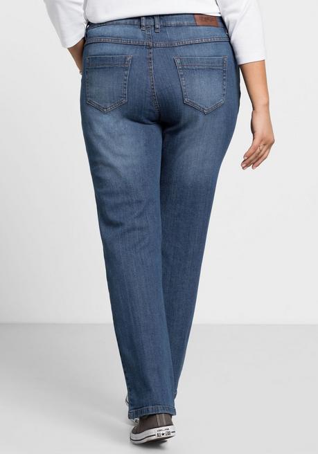 sheego Gerade Jeans mit Used-Effekten - blue Denim sheego Neueste Mode