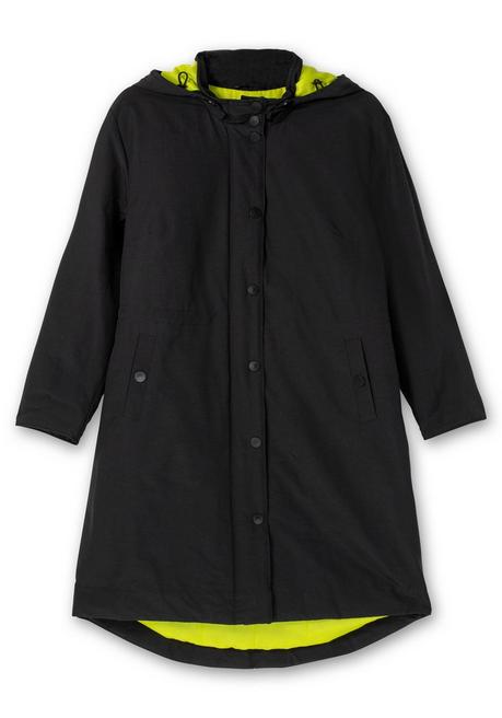 sheego Parka mit Kontrastfutter, wasserabweisend - schwarz sheego Online Outlet