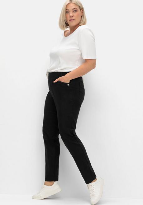 sheego CurvePerfect Hose, mit schmalem Bein und Schlupfbund - schwarz sheego Zeitlich begrenztes Angebot