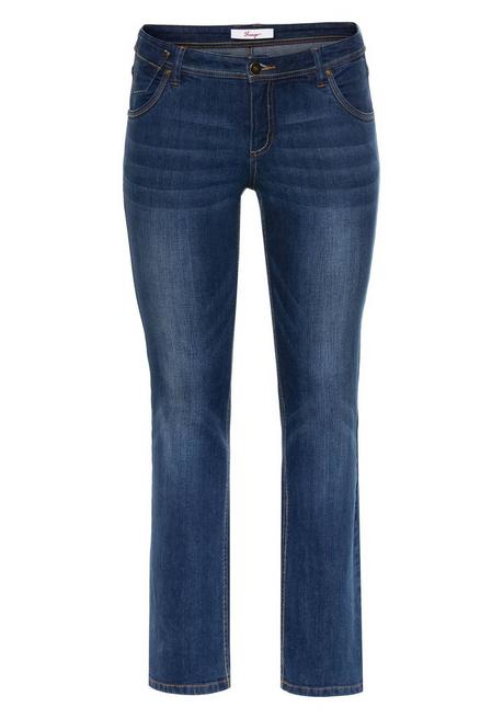sheego Gerade Stretch-Jeans mit Used-Effekten - blue Denim sheego Exklusive Angebote