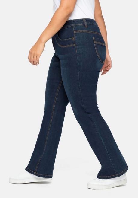 sheego Bootcut Jeans mit innen regulierbarer Bundweite - dark blue Denim sheego Saisonale Angebote