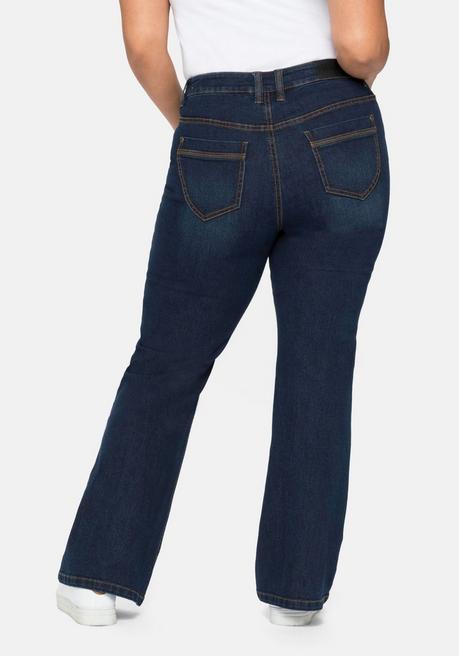 sheego Bootcut Jeans mit innen regulierbarer Bundweite - dark blue Denim sheego Saisonale Angebote