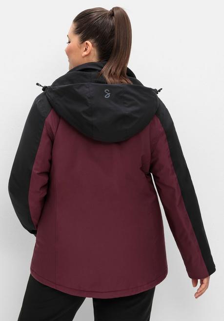 sheego Funktionsjacke mit Zwei-Wege-Reißverschluss - bordeaux-schwarz sheego Kauf eins, bekomm eins gratis