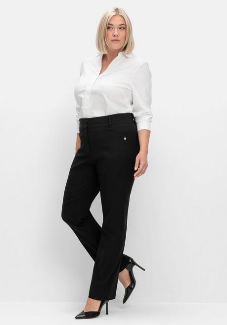 sheego CurvePerfect Hose, mit geradem Bein und Reißverschluss - schwarz sheego Tiefpreis