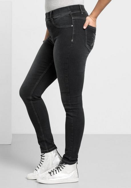 sheego Jeggings in Power-Stretch-Qualität, mit Schlupfbund - black Denim sheego Super Sparpreis