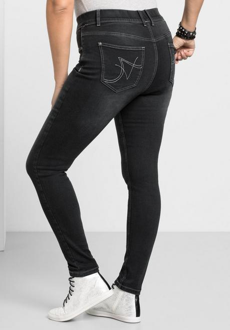 sheego Jeggings in Power-Stretch-Qualität, mit Schlupfbund - black Denim sheego Super Sparpreis