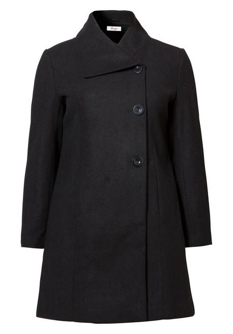 sheego Kurzmantel mit asymmetrischem Kragen - schwarz sheego Zeitbegrenzte Promotion