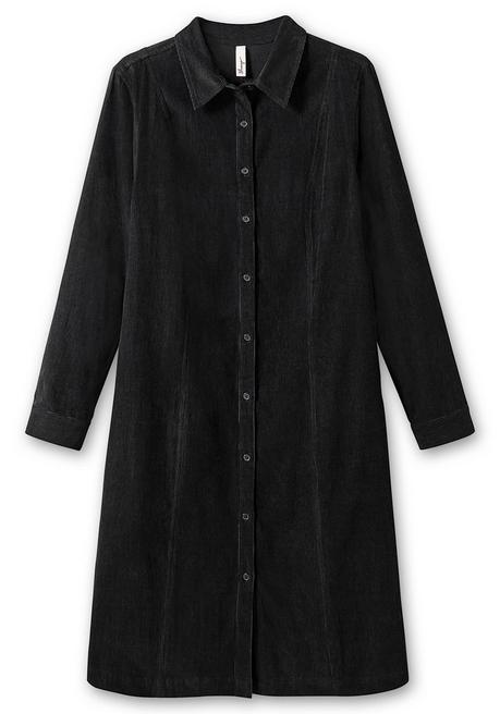 sheego Hemdblusenkleid aus weichem Cord - schwarz sheego Bis zu 50% Rabatt