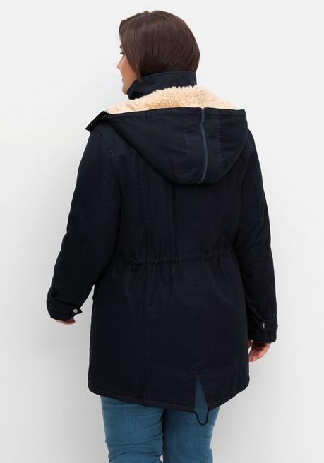 sheego Warm wattierter Parka mit Taillen-Tunnelzug - nachtblau sheego Nur für heute
