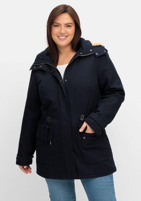 sheego Warm wattierter Parka mit Taillen-Tunnelzug - nachtblau sheego Nur für heute