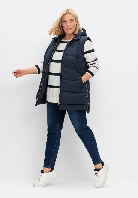 sheego Gestreifter Pullover mit Stern-Stickerei, aus Baumwolle - offwhite gestreift sheego Sonderangebot der Fabrik