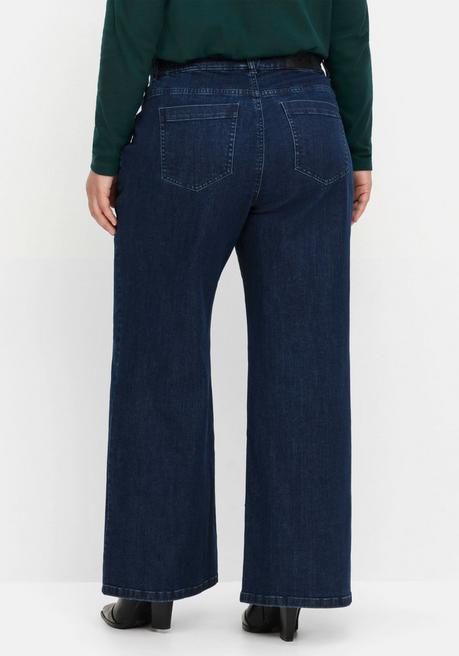 sheego Weite High-Waist-Jeans im Curvy-Schnitt ELLA - dark blue Denim sheego Discount Store für neue Produkte