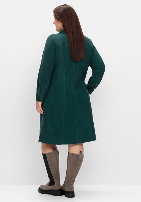 sheego Hemdblusenkleid aus weichem Cord - tiefgrün sheego Clearance-Verkauf
