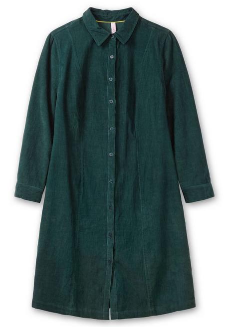 sheego Hemdblusenkleid aus weichem Cord - tiefgrün sheego Clearance-Verkauf