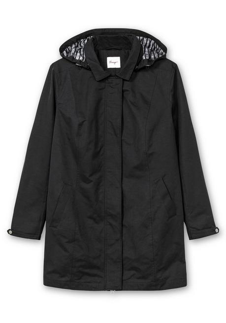 sheego Parka mit gestreiftem Futter, wasserabweisend - schwarz sheego Kostenloser Versand international