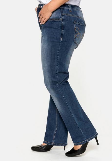 sheego Gerade Jeans mit Shaping-Einsatz - blue Denim sheego Fabrikladen